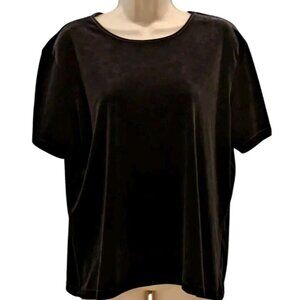 Talbots‎ Velvet Shirt Womens Black Top Size Large Classic Holiday Quite Luxury
